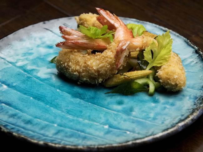 Channel 10 Chan's oatmeal prawns.